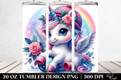 Whimsical Baby Unicorn Puck. 20 Oz Tumbler Design Product Image 2