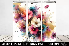 Vibrant Bouquet with Gold Foil | 20 Oz Tumbler Product Image 2