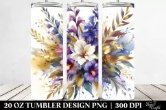 Vibrant Abstract Bouquet with Gold Foil | 20 Oz Tumbler Product Image 2