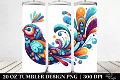 Colorful Whimsical Vibrant Bird | 20 Oz Tumbler Product Image 2
