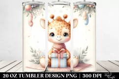 Cute Baby Giraffe Sublimation Tumbler | 20 oz Tumbler Product Image 2