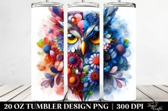 Abstract Owl Flowers | 20 oz Tumbler Product Image 2