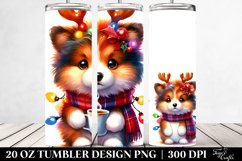 Highland Cow with Reindeer Horns PNG Product Image 2
