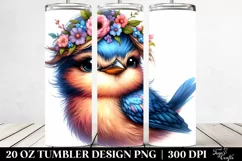 Cute Baby Bird Posing with Cool Haircut | 20 oz Tumbler Product Image 2