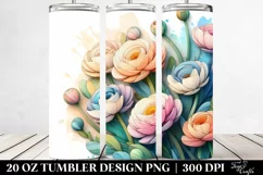 Ranunculus Stained Clipart 20 Oz Tumbler Product Image 2