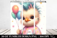 Proud Baby Chicken with Balloons PNG Product Image 2