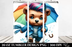 Cute Baby Bear Running with Cool Haircut | 20 oz Tumbler Product Image 2
