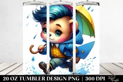 Cute Baby Bear Running with Cool Haircut | 20 oz Tumbler Product Image 2
