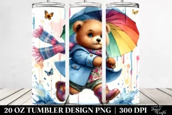 Cute Baby Bear Running with Cool Haircut | 20 oz Tumbler Product Image 2