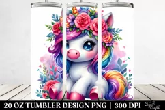 Cute Sitting Baby Unicorn Clipart Product Image 2
