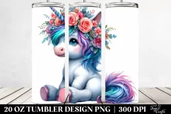 Cute Sitting Baby Unicorn Clipart Product Image 2