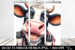 Cow Portrait, Big Eyes | 20 Oz Tumbler Product Image 2