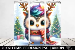 Vibrant Owl with Christmas Lights PNG Product Image 2