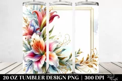 Colorfull Floral Frame Lily Tumbler Product Image 2