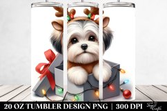 Havanese with Reindeer Horns PNG Product Image 2