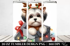 Havanese with Reindeer Horns PNG Product Image 2