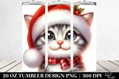Cute Baby Cat Santa Hat Tumbler Product Image 2
