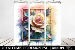 Wooden Stained Rose, 20 Oz Tumbler Product Image 2