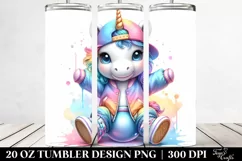 Break Dancer Baby Unicorn. 20 Oz Tumbler Design Product Image 2