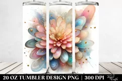 Golden Chrysanthemum Abstract Pastel 20 Oz Tumbler Product Image 2