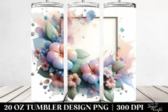 Abstract Pastel Glossy Impatiens Art | 20 oz Tumbler Product Image 2