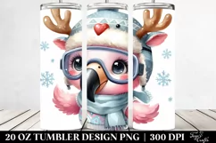 Crazy Flamingo with Sky Goggles PNG Product Image 2