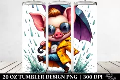 Cute Baby Pig Illustration | 20 oz Tumbler Product Image 2
