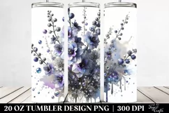 Shiny Delphinium with Marble Splash | 20 Oz Tumbler Product Image 2
