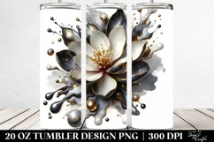 Abstract Magnolia Metallic Marble Tumbler | 20 Oz Tumbler Product Image 2
