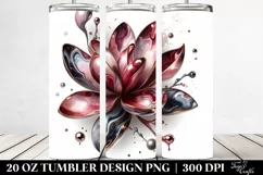 Abstract Magnolia Metallic Marble Tumbler | 20 Oz Tumbler Product Image 2