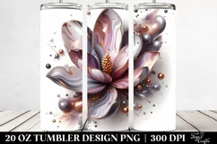 Abstract Magnolia Metallic Marble Tumbler | 20 Oz Tumbler Product Image 2