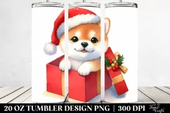 Entertaining Shiba Inu with Santa Hat PNG Product Image 2