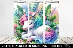 Jungle Baby Unicorn. 20 Oz Tumbler Design Product Image 2