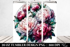 Stained Peonies Round Tumbler | 20 Oz Tumbler Product Image 2