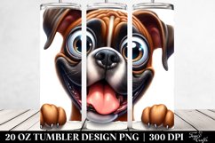 Cute Crazy Boxer Watercolor Tumbler | 20 Oz Tumbler Product Image 2