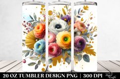 Shiny Dahlia Gold Foil Tumbler | 20 Oz Tumbler Product Image 2