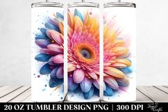 Vibrant Pastel Gerbera -like Watercolor Splash | 20 oz Product Image 2