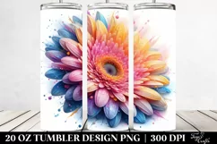 Vibrant Pastel Gerbera -like Watercolor Splash | 20 oz Product Image 2