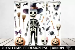 Funny Halloween Skeleton Clipart 20 Oz Tumbler Product Image 2