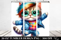 Cool Jumping Baby Cat 20 Oz Tumbler Product Image 2