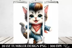 Cool Jumping Baby Cat 20 Oz Tumbler Product Image 2