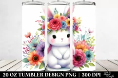 Colorful Sitting Bunny 20 Oz Tumbler Product Image 2