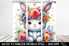 Vibrant Cartoon-Style Bunny 20 Oz Tumbler Product Image 2