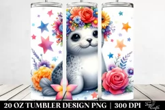 Colorful Sitting Seal 20 Oz Tumbler Product Image 2