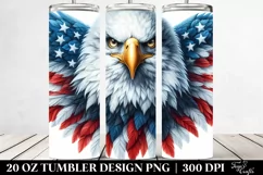 Detailed Patriotic Bald Eagle | 20 oz Tumbler Product Image 2