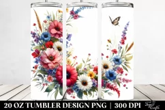 Vibrant Floral Frame with Wild Flowers | 20 oz Tumbler Product Image 2