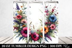 Vibrant Floral Frame with Wild Flowers | 20 oz Tumbler Product Image 2