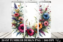 Vibrant Floral Frame with Wild Flowers | 20 oz Tumbler Product Image 2