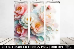 Glossy Abstract Peonies 20 Oz Tumbler Product Image 2