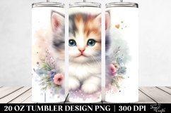 Cute Baby Cat Watercolor Image | 20 oz Tumbler Product Image 2